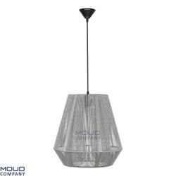 چراغ آویز الماس مکرومه متوسط طوسی (موعود)