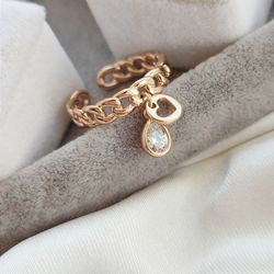 انگشتر زنانه ژوپینگ مدل آویزدار کد 1130013