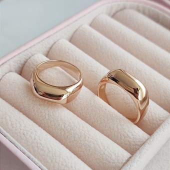 انگشتر طلایی ژوپینگ ساده کد 3043