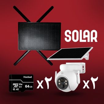 پکیج بی برقی (مودم سیم کارتی سولار با باطری داخلی ، 2 عدد دوربین سولار با باطری داخلی ، 2 عدد رم 64 گیگ)