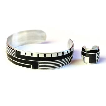 ست بنگل و ایرکاف سیاه و سفید آلومینیومی | رنگ ثابت و طراحی خاص