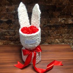 بوکت ولنتاین گل رز جاودان طرح خرگوشی