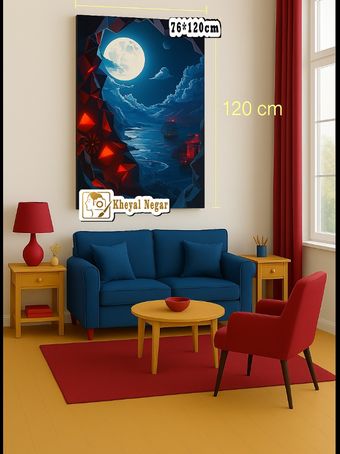 تابلوی تخیلی / چشم اندازی  از شبی خیال انگیز 🌙🌊_ کد B37