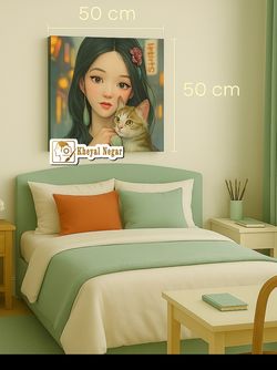 تابلو اتاق دخترانه /  لحظه‌ای از آرامش 🐾❤️_ کد B24