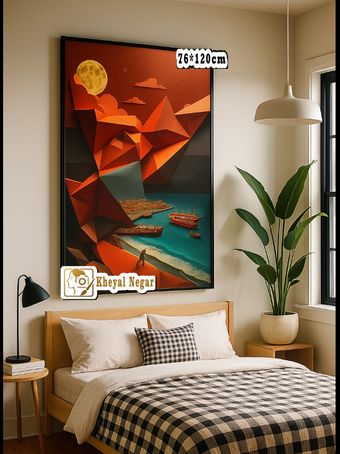 تابلوی 3 بعدی / آهنگ زندگی در کوهستان و دریا 🌊🌕_کد B48