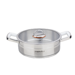 تابه استیل نقرهای براق سایز 24 کروپ ست