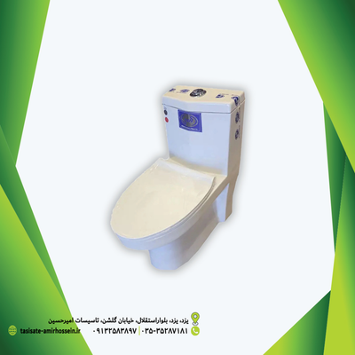 توالت فرنگی سهند کسری +درب دوبل اسلیم و مکانیزم