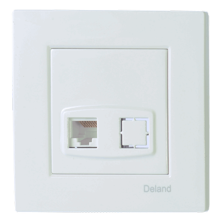 سوکت تلفن دو خط آسا سفید دلند