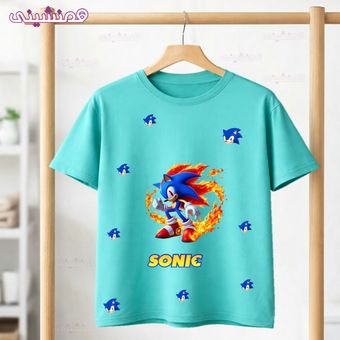 تیشرت سونیک کد 23 رنگ سبزآبی