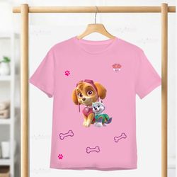 تیشرت اسکای و اورست سگهای نگهبان رنگ صورتی