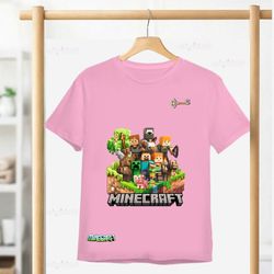 تیشرت ماینکرافت رنگ صورتی