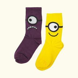 جوراب زنانه ساق دار لنگه به لنگه مینیون