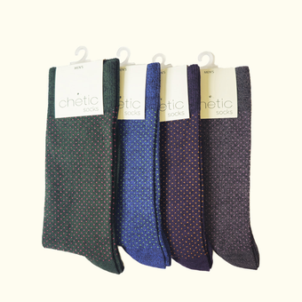 جوراب مردانه ساق دار چتیک خالخالی ریز