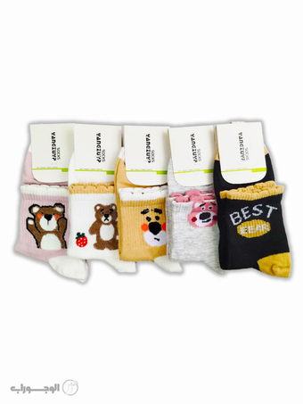 جوراب نیم‌ساق فانتزی با طرح تدی کالکشن 5 طرح