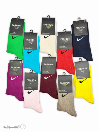 جوراب طرح نایکی کش انگلیسی فانتزی - ده جفتی ده رنگ