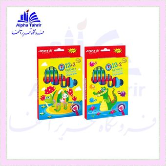 پاستل 2+12 رنگ مقوایی آریا