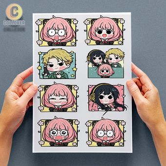 استیکر پک بدون برش انیمه خانواده جاسوس (Spy × Family) - شیت برچسب A4 و A5 - کد 01