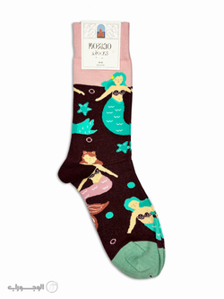 جوراب ساقدار زنانه ماکسیو طرح پری دریایی سایز بزرگ