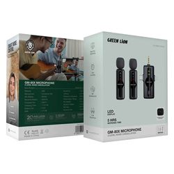 یکروفون یقه‌ ای 2 فرستنده وایرلس گرین لاین Green Lion GM-80X Microphone 3 in 1