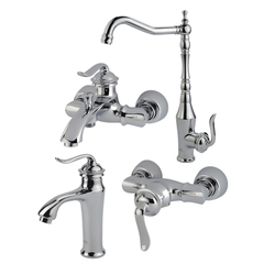 ست شیرآلات کسری مدل دانوب مجموعه 4  عددی کروم