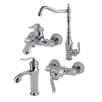 ست شیرآلات کسری مدل دانوب مجموعه 4  عددی کروم