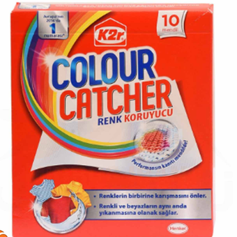 دستمال ضد رنگ ماشین لباسشویی کالر کچر K2r Colour Catcher تعداد 10 عددی