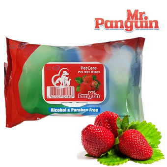 دستمال مرطوب پاکتی مستر پنگوئن رایحه توت فرنگی