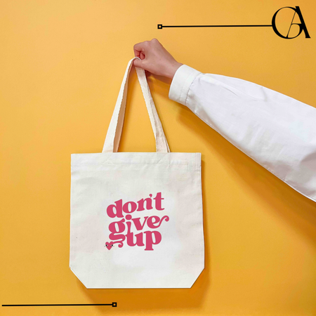 توت بگ الیاف طبیعی چاپی کالیگرافی Don't give up