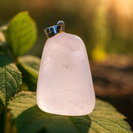 سنگ آویز  تامبل کوارتز شیری