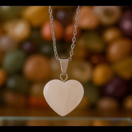 سنگ آویز قلبی رزکوارتز