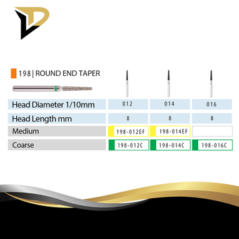 فرز الماسه توربین روند اند تیپر Round End Taper برند VD بسته 5 عددی