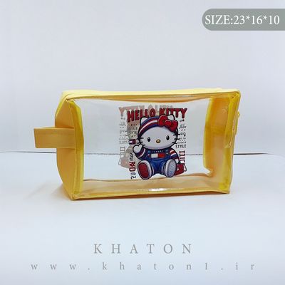 کیف مدل واش بگ طرح کیتی بسته 12 عددی  (رنگ جور)