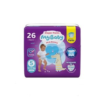 پوشک شورتی مای بیبی مدل کانال دار سایز 5 بسته 26 عددی