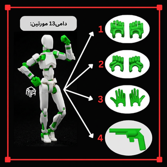 دامی 13 سفید سبز  اکشن فیگور dummy13