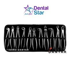 ست فورسپس بزرگسال 11 عددی پیشرو دنت (100-050 p) Pishro Dent set of extraction forceps