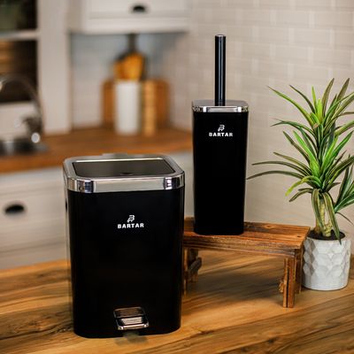 سطل پدالی دو جداره و فرچه لیدوما طرح کروم