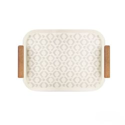 سینی فلزی طرح لوزی کرم متوسط6224