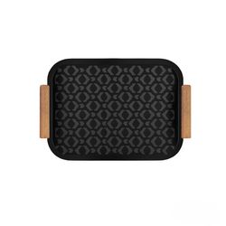 سینی فلزی طرح لوزی مشکی کوچک6324