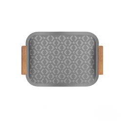 سینی فلزی طرح لوزی کوچک طوسی