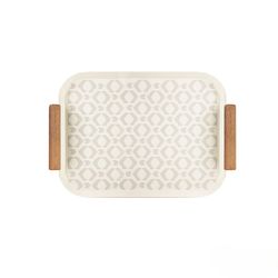 سینی فلزی طرح لوزی کوچک کرم