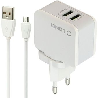 شارژر دیواری الدینیو مدل A2203 همراه با کابل microUSB