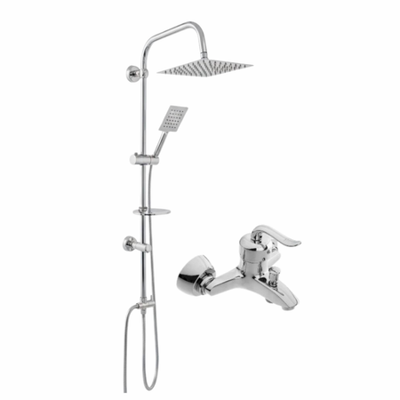 ست 2 عددی دوش حمام قاجاری با علم یونیورست استیل کروم (5 سال گارانتی شیرآلات)