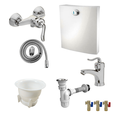 ست بازسازی 9 تکه سرویس بهداشتی قاجاری کروم (5 سال گارانتی شیرآلات)