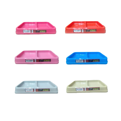 ظرف غذای دوقلوی سگ و گربه لیلین / Happy pet double pet food bowl for dogs & cats