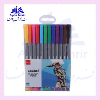 روان نویس جیجیس مدل نوک نمدی بسته 12 عددی