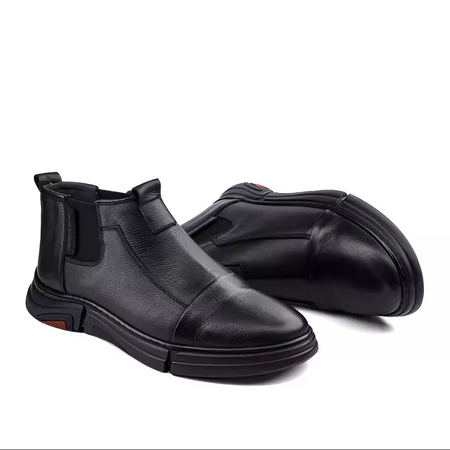 نیم بوت مردانه چرم طبیعی تبریز مدل S3 شمس