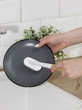 برس سیلیکونی دسته چوبی