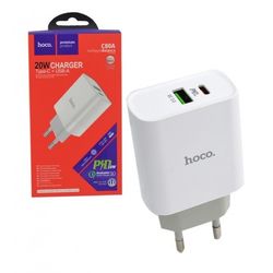 شارژر دیواری هوکو C80A | دو پورت فست شارژ Type-C و USB