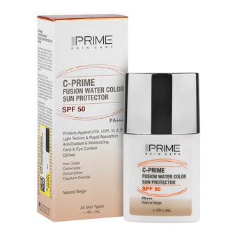 فلوئید ضد آفتاب spf50 حاوی ویتامین ث 40 میلی بژ طبیعی ـ پرایم