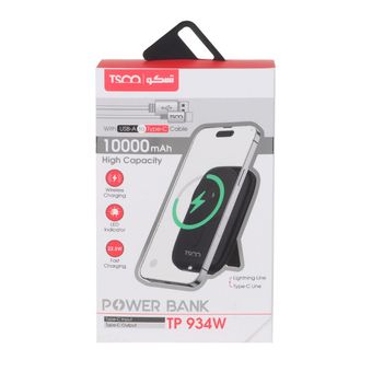 پاوربانک بی سیم (فست شارژ) TSCO 22.5W 10000mAh